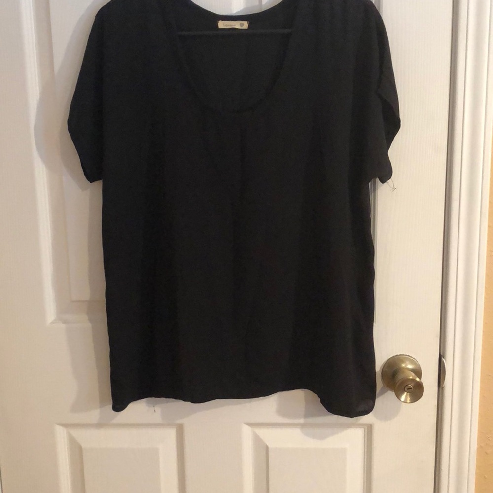 Black chiffon top size L